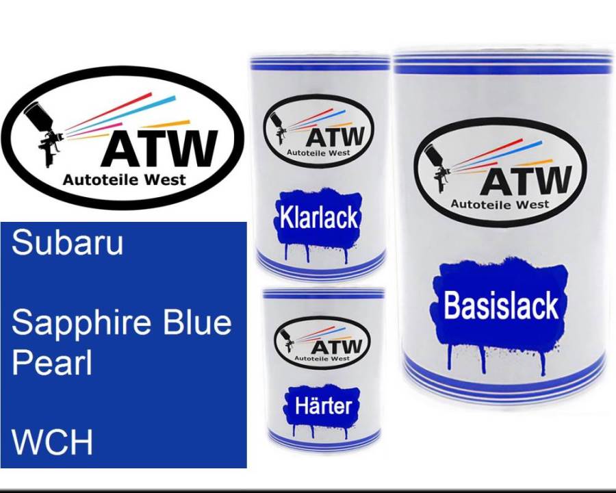 Subaru, Sapphire Blue Pearl, WCH: 500ml Lackdose + 500ml Klarlack + 250ml Härter - Set, von ATW Autoteile West.